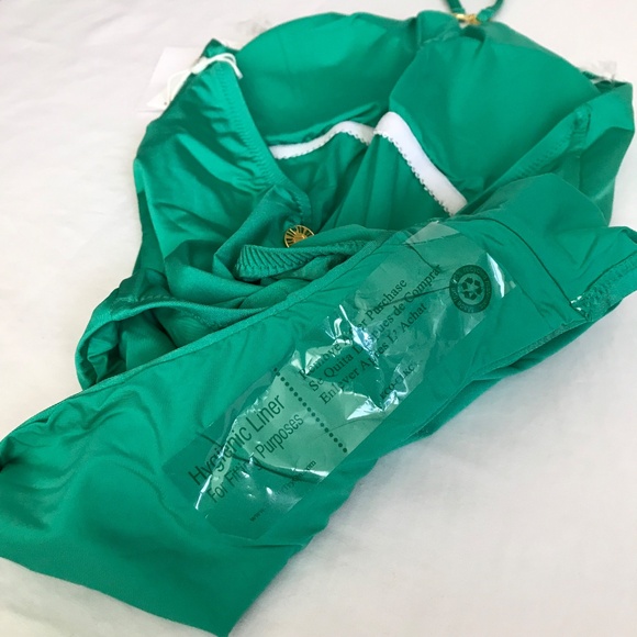 SUNSHINE 79 One Piece Swimsuit High Neck Gypset Solids Green Women’s Size 10 - Picture 12 of 15